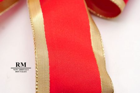 Red and Metallic Edge 5 Loops Ribbon Bow_BW637-W924G-1